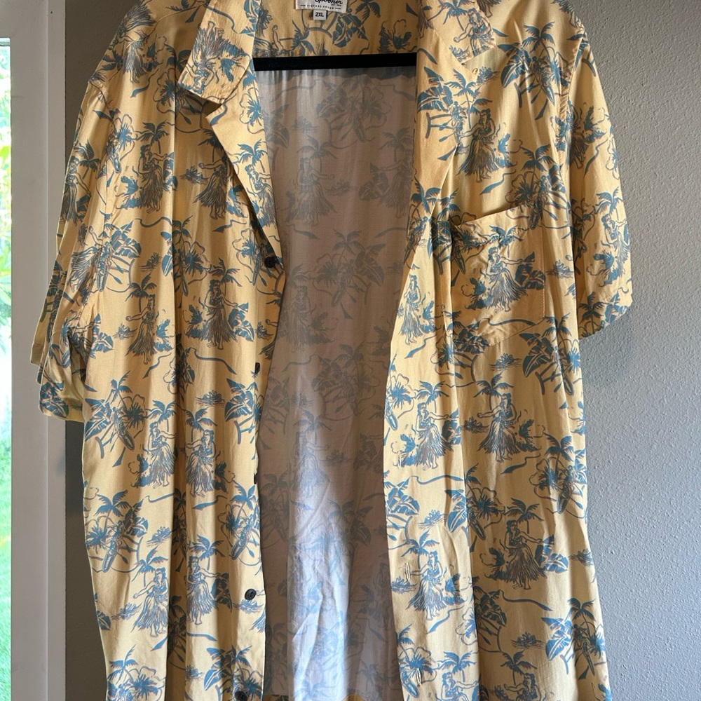 Reyn Spooner HAWAII RECALLS print CAMP SHIRT
